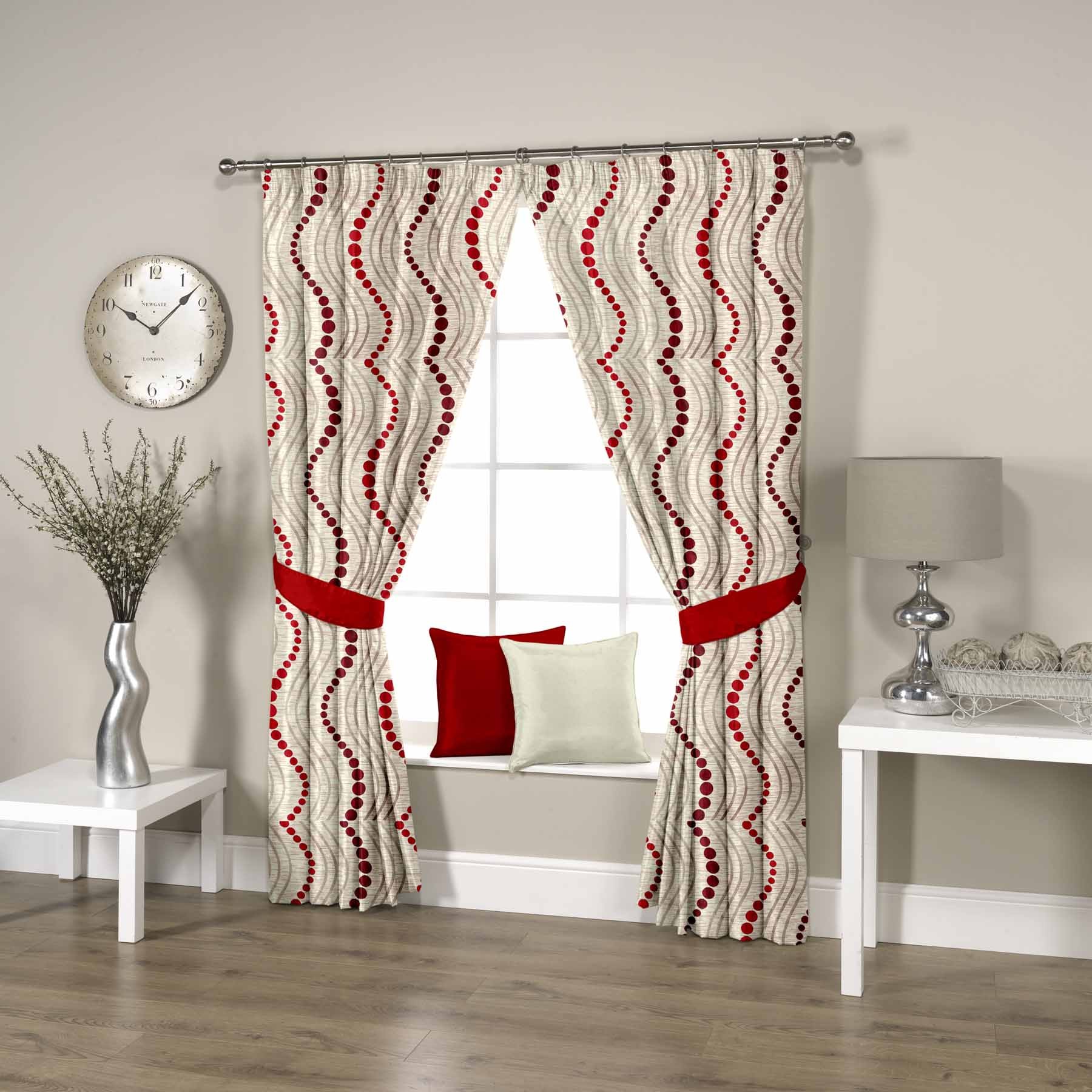 Buy Abstract Wavy Red Curtain Online India at Kraftly ABWARE557KDY011956